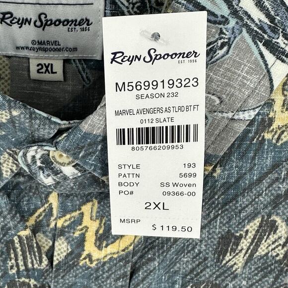 NWT Reyn Spooner Marvel Avengers Assemble Camp Button Up S/S Shirt Mens 2XL Dad - Picture 4 of 12